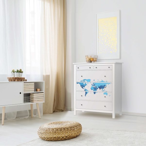 Klebefolie IKEA Hemnes Kommode 6 Schubladen - Design: Politische Weltkarte Jetzt online – Bild 3