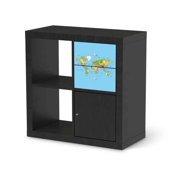 Möbelfolie IKEA IKEA Expedit Regal Schubladen - Design: Geografische Weltkarte Angebot – Bild 2
