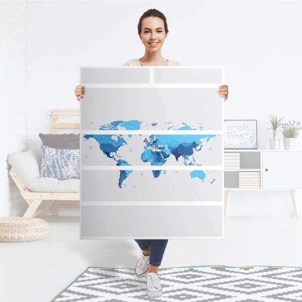 Klebefolie IKEA Hemnes Kommode 6 Schubladen - Design: Politische Weltkarte Jetzt online – Bild 4