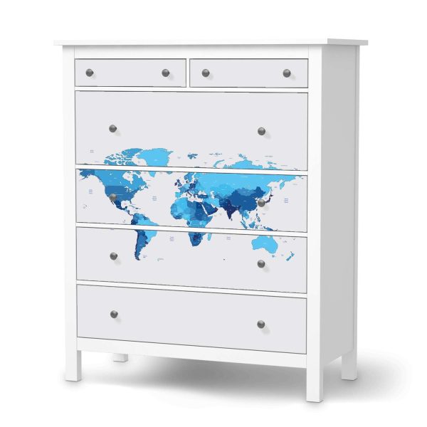Klebefolie IKEA Hemnes Kommode 6 Schubladen - Design: Politische Weltkarte Jetzt online