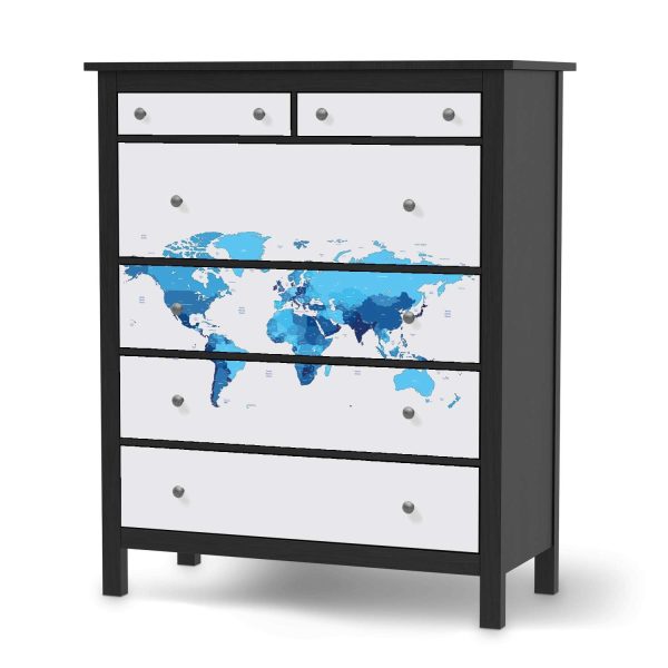 Klebefolie IKEA Hemnes Kommode 6 Schubladen - Design: Politische Weltkarte Jetzt online – Bild 2