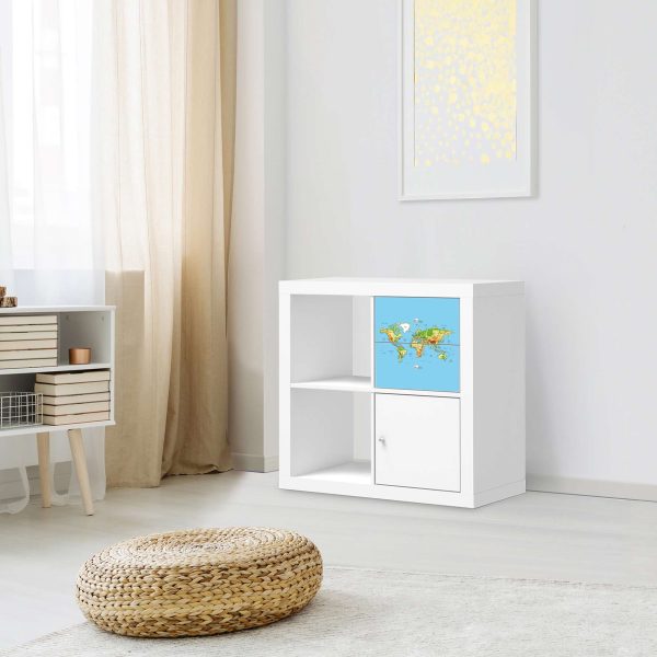 Möbelfolie IKEA IKEA Expedit Regal Schubladen - Design: Geografische Weltkarte Angebot – Bild 3