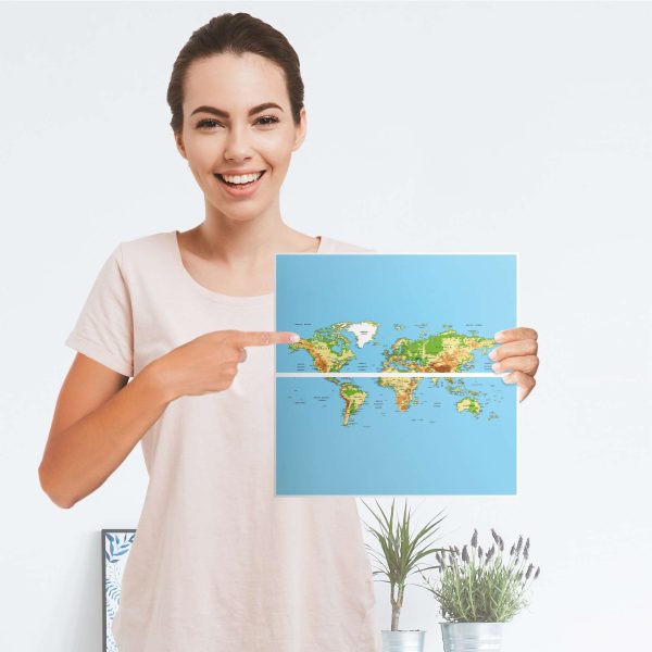 Möbelfolie IKEA IKEA Expedit Regal Schubladen - Design: Geografische Weltkarte Angebot – Bild 4