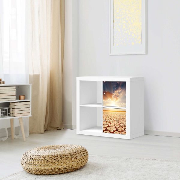 Klebefolie für Möbel IKEA Expedit Regal 2 Türen (hoch) - Design: Savanne Im Angebot – Bild 3